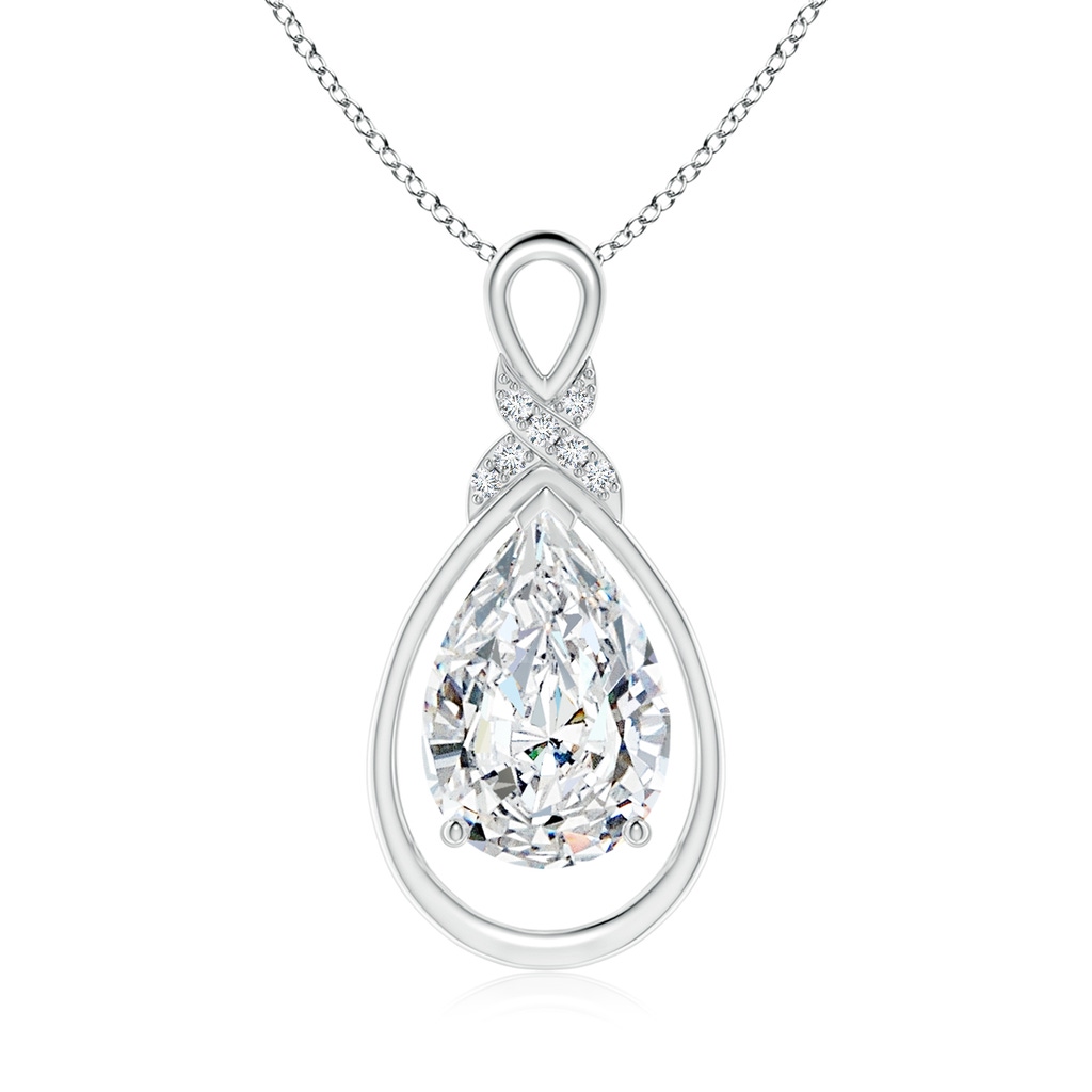 12x8mm FGVS Lab-Grown Diamond Infinity Pendant with X Motif in S999 Silver