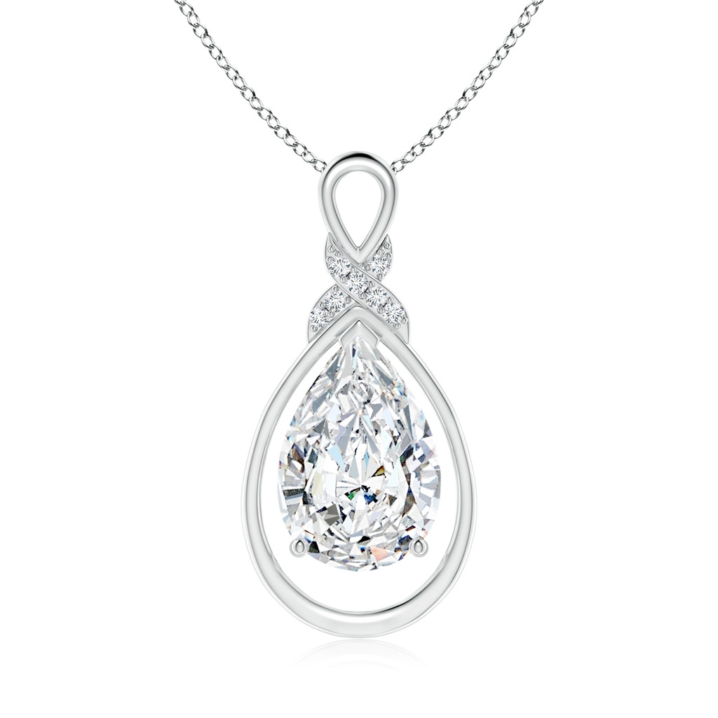 12x8mm FGVS Lab-Grown Diamond Infinity Pendant with X Motif in White Gold