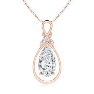 14x8mm FGVS Lab-Grown Diamond Infinity Pendant with X Motif in 18K Rose Gold