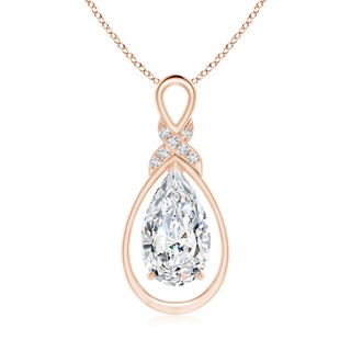 14x8mm FGVS Lab-Grown Diamond Infinity Pendant with X Motif in Rose Gold