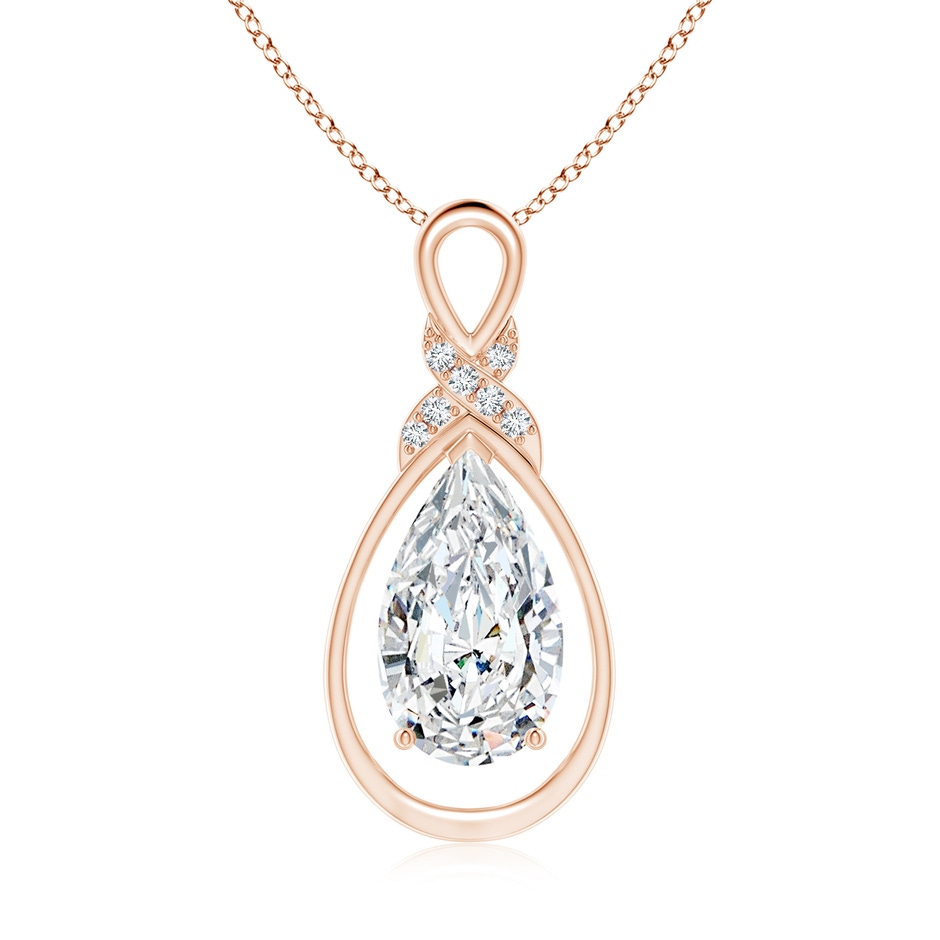 14x8mm FGVS Lab-Grown Diamond Infinity Pendant with X Motif in Rose Gold 