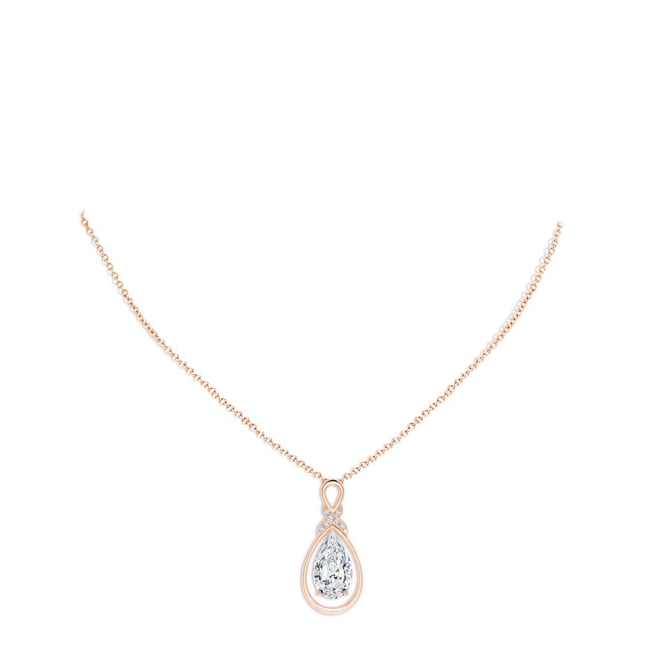14x8mm FGVS Lab-Grown Diamond Infinity Pendant with X Motif in Rose Gold pen