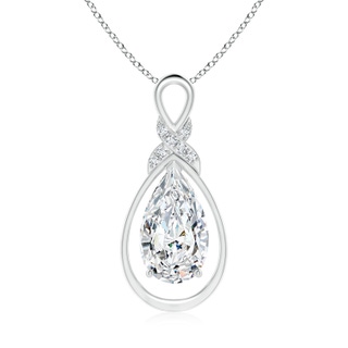 14x8mm FGVS Lab-Grown Diamond Infinity Pendant with X Motif in S999 Silver