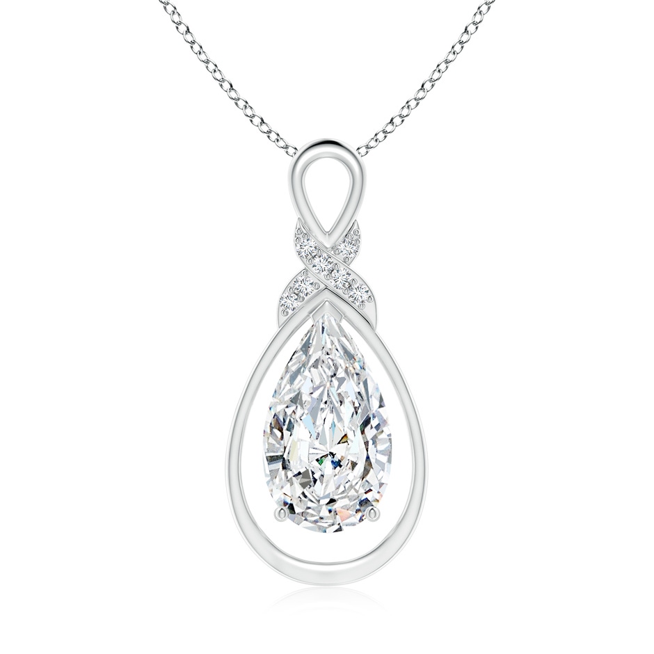 14x8mm FGVS Lab-Grown Diamond Infinity Pendant with X Motif in S999 Silver 