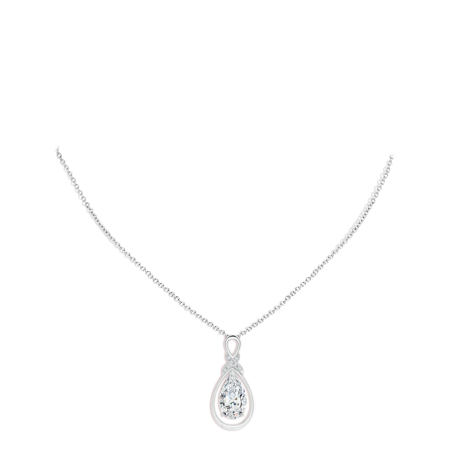 14x8mm FGVS Lab-Grown Diamond Infinity Pendant with X Motif in S999 Silver pen