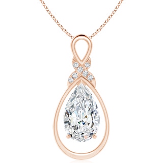 15x9mm FGVS Lab-Grown Diamond Infinity Pendant with X Motif in 10K Rose Gold