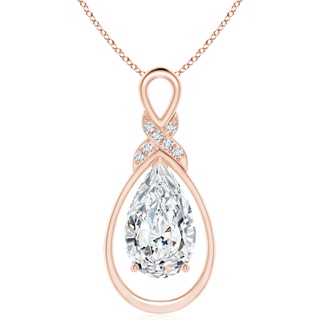 15x9mm FGVS Lab-Grown Diamond Infinity Pendant with X Motif in 18K Rose Gold