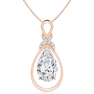 15x9mm FGVS Lab-Grown Diamond Infinity Pendant with X Motif in Rose Gold