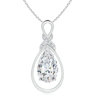 15x9mm FGVS Lab-Grown Diamond Infinity Pendant with X Motif in S999 Silver