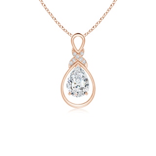 7x5mm FGVS Lab-Grown Diamond Infinity Pendant with X Motif in 10K Rose Gold