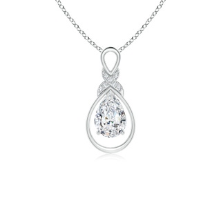 7x5mm FGVS Lab-Grown Diamond Infinity Pendant with X Motif in S999 Silver