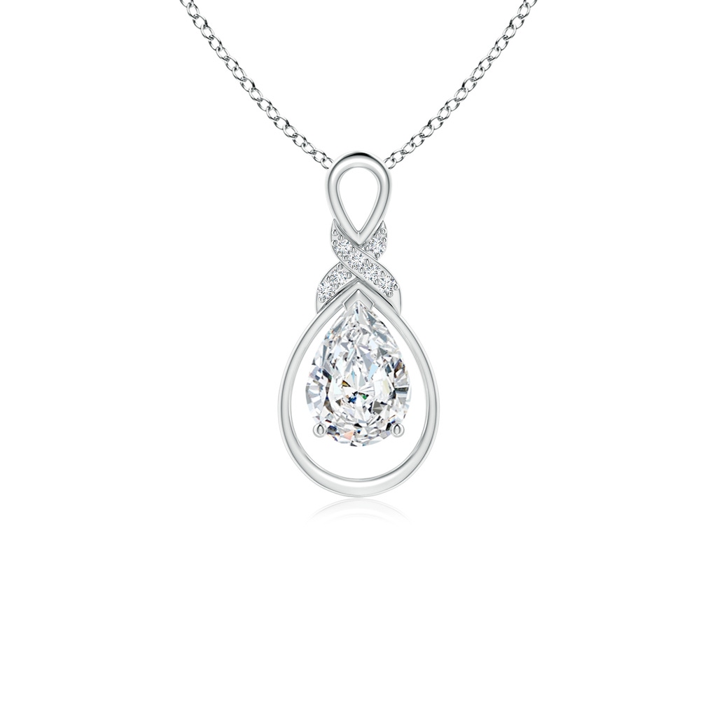 7x5mm FGVS Lab-Grown Diamond Infinity Pendant with X Motif in White Gold 