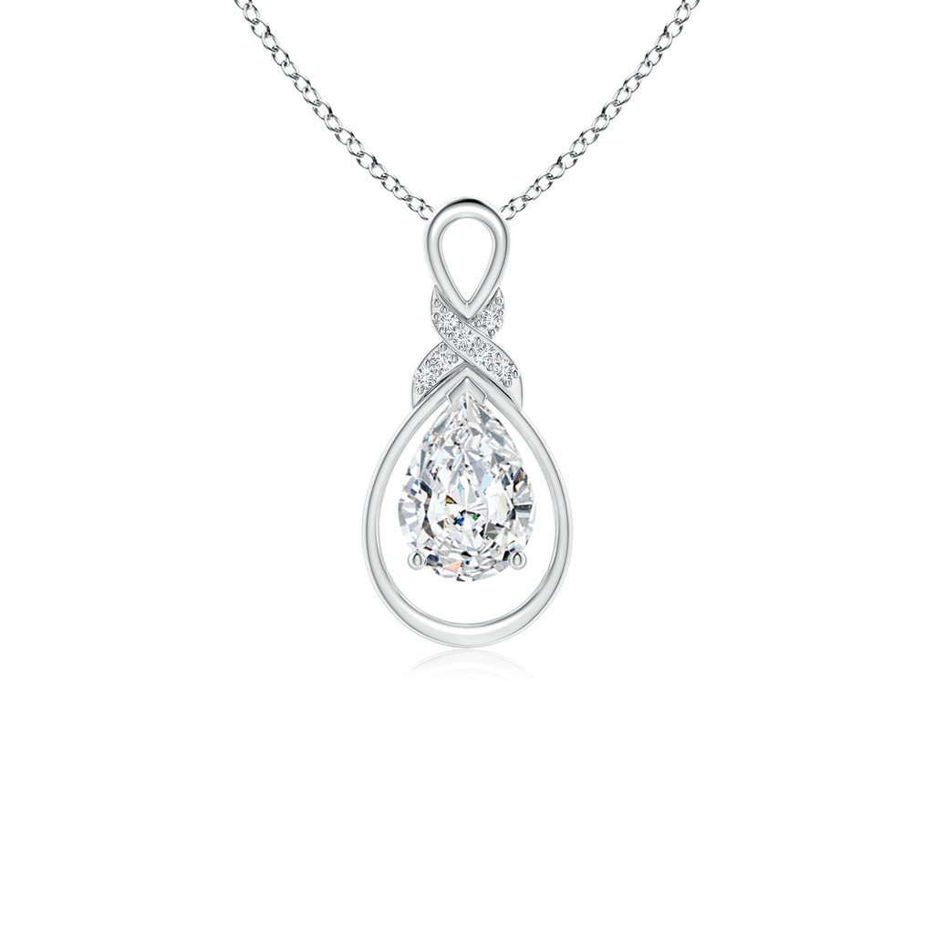 7x5mm FGVS Lab-Grown Diamond Infinity Pendant with X Motif in White Gold