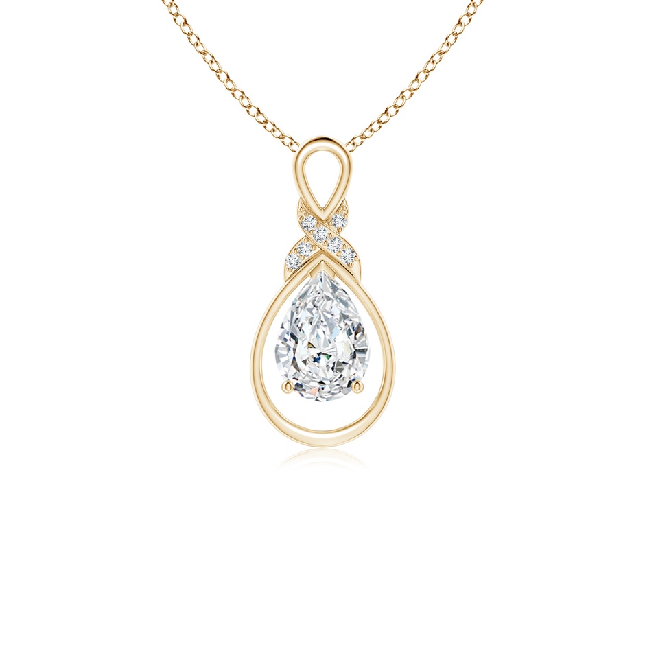 7x5mm FGVS Lab-Grown Diamond Infinity Pendant with X Motif in Yellow Gold 