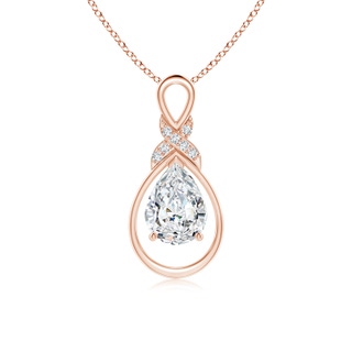 8x5mm FGVS Lab-Grown Diamond Infinity Pendant with X Motif in 18K Rose Gold