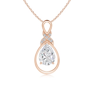 8x5mm FGVS Lab-Grown Diamond Infinity Pendant with X Motif in Rose Gold