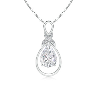 8x5mm FGVS Lab-Grown Diamond Infinity Pendant with X Motif in White Gold