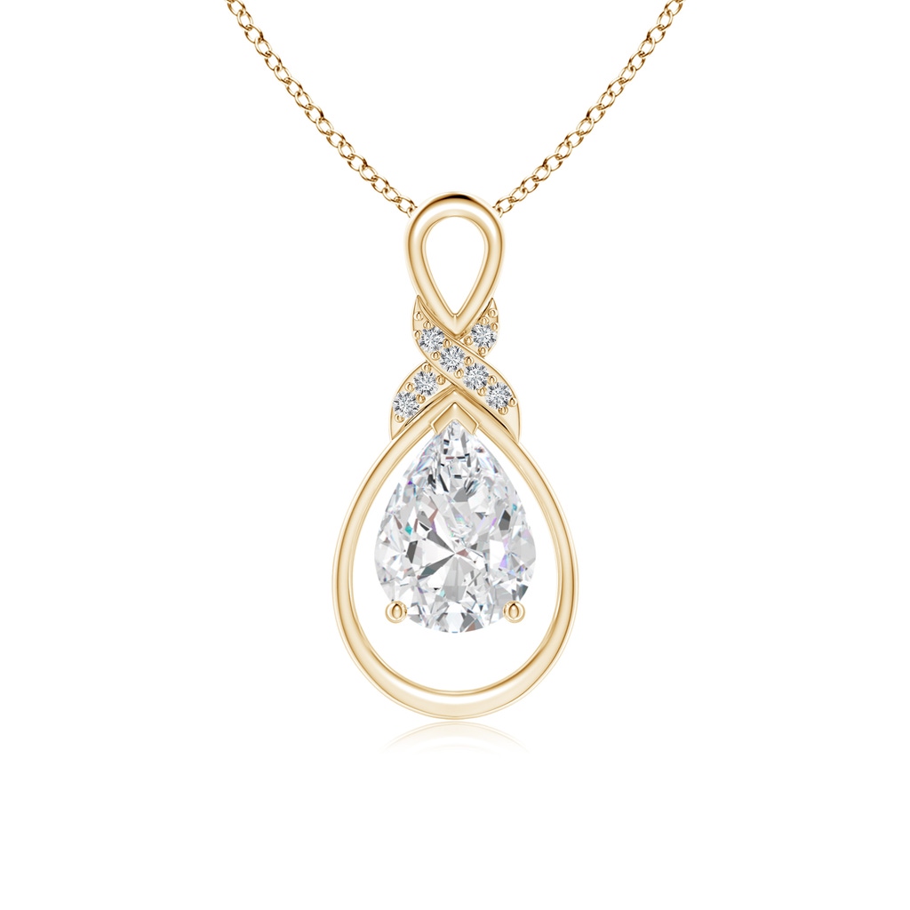 8x5mm FGVS Lab-Grown Diamond Infinity Pendant with X Motif in Yellow Gold