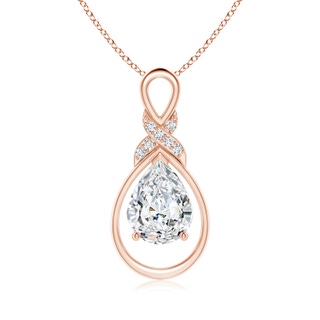 9x7mm FGVS Lab-Grown Diamond Infinity Pendant with X Motif in 18K Rose Gold