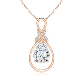 9x7mm FGVS Lab-Grown Diamond Infinity Pendant with X Motif in Rose Gold