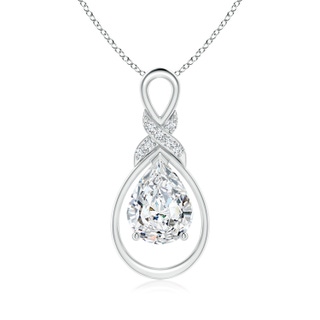 9x7mm FGVS Lab-Grown Diamond Infinity Pendant with X Motif in S999 Silver