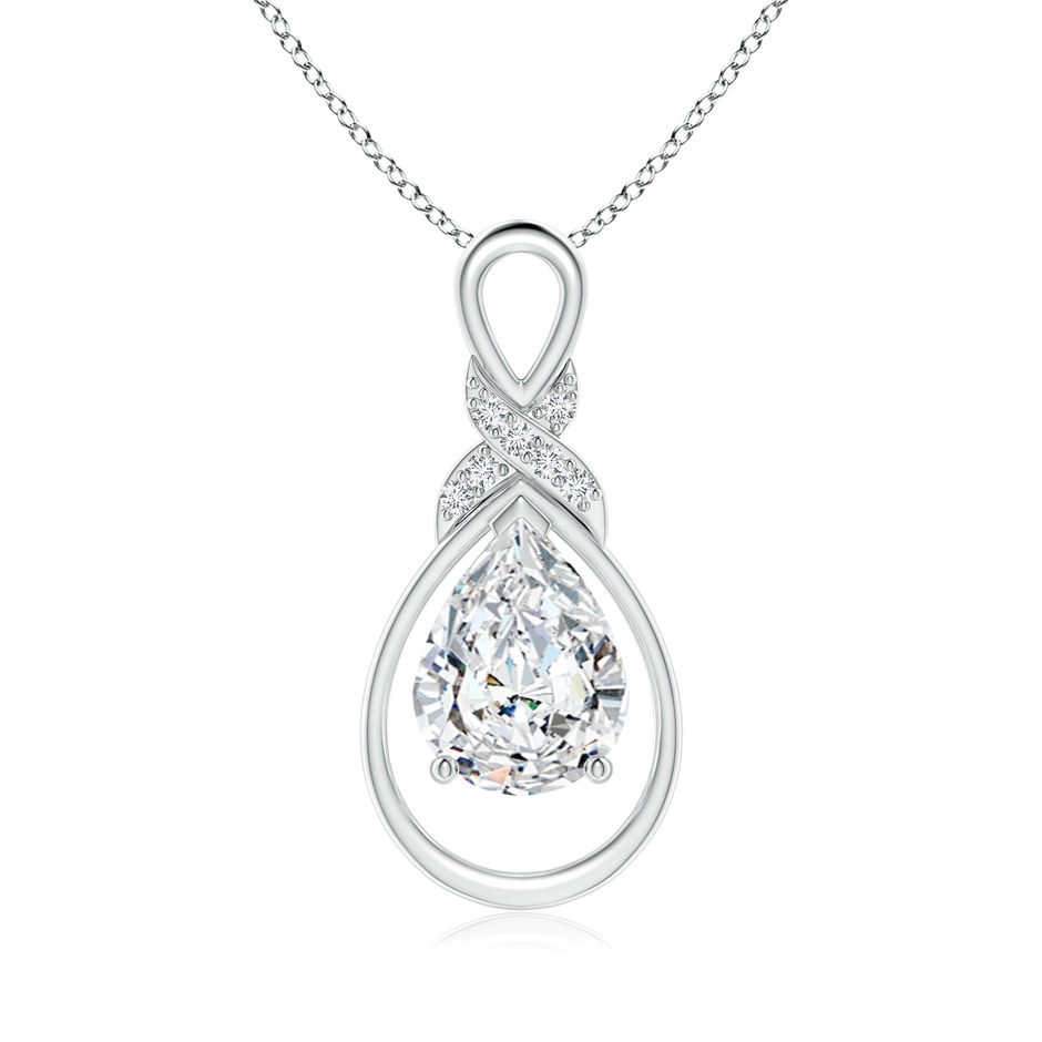 9x7mm FGVS Lab-Grown Diamond Infinity Pendant with X Motif in White Gold 