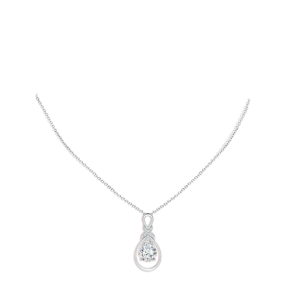 9x7mm FGVS Lab-Grown Diamond Infinity Pendant with X Motif in White Gold pen