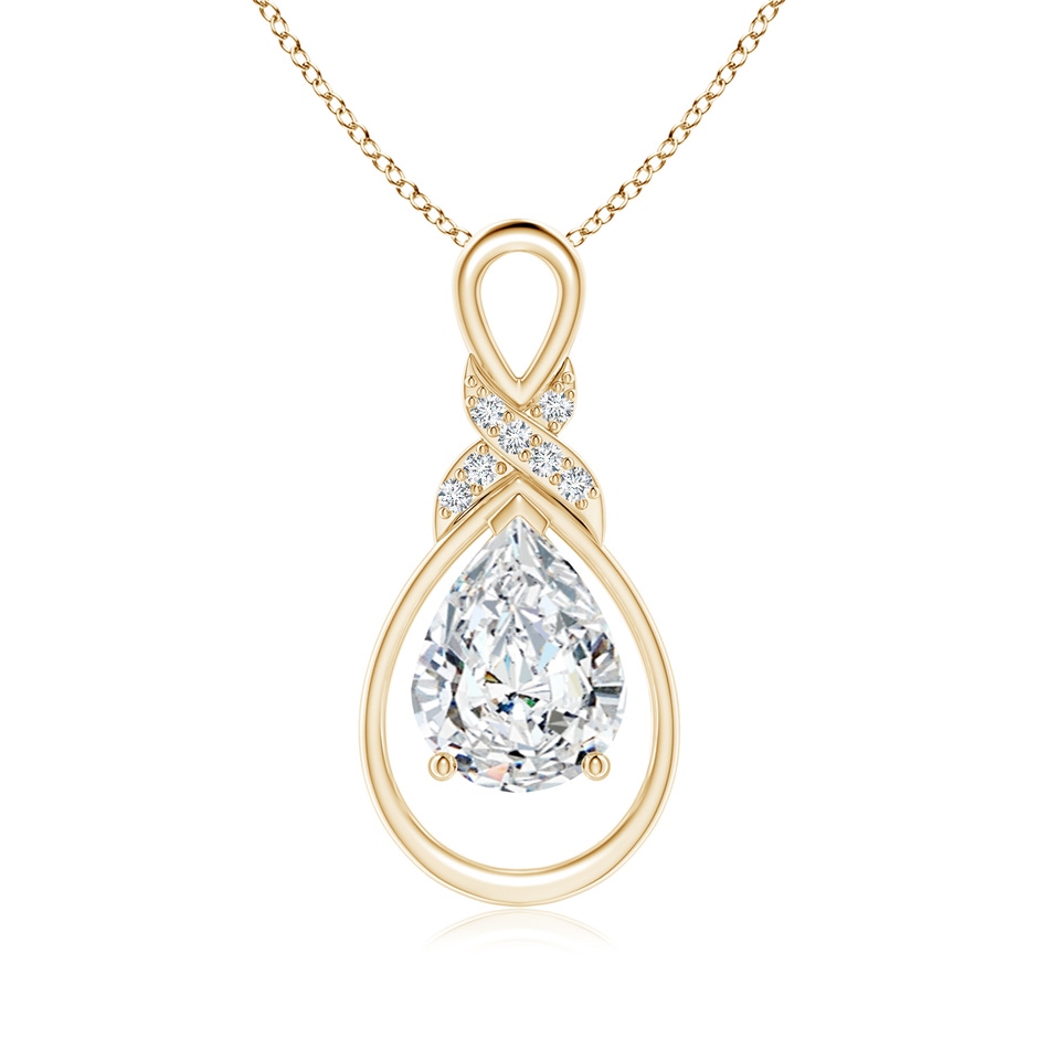 9x7mm FGVS Lab-Grown Diamond Infinity Pendant with X Motif in Yellow Gold 