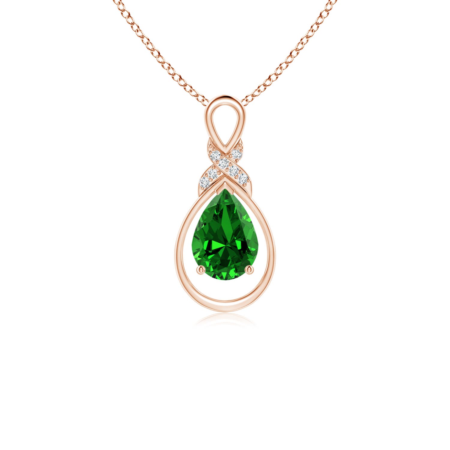 Premium - Lab-Grown Emerald / 0.62 CT / 14 KT Rose Gold