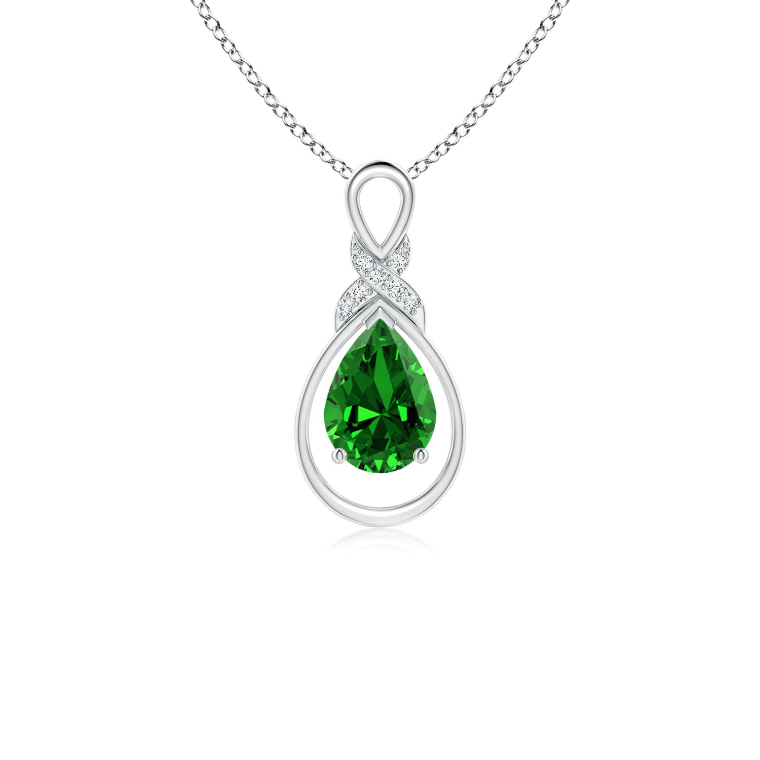 Premium - Lab-Grown Emerald / 0.62 CT / 14 KT White Gold