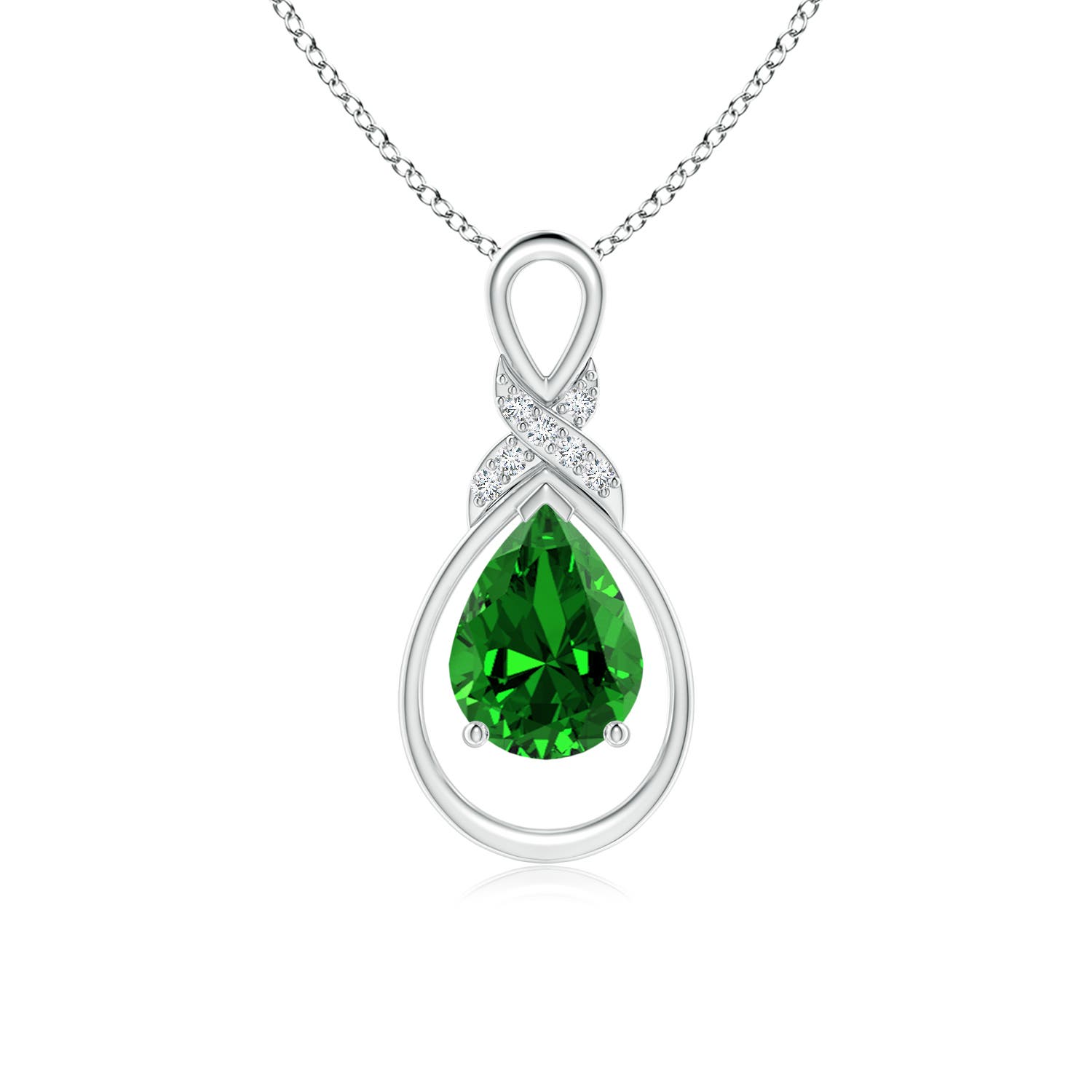 Premium - Lab-Grown Emerald / 0.99 CT / 14 KT White Gold