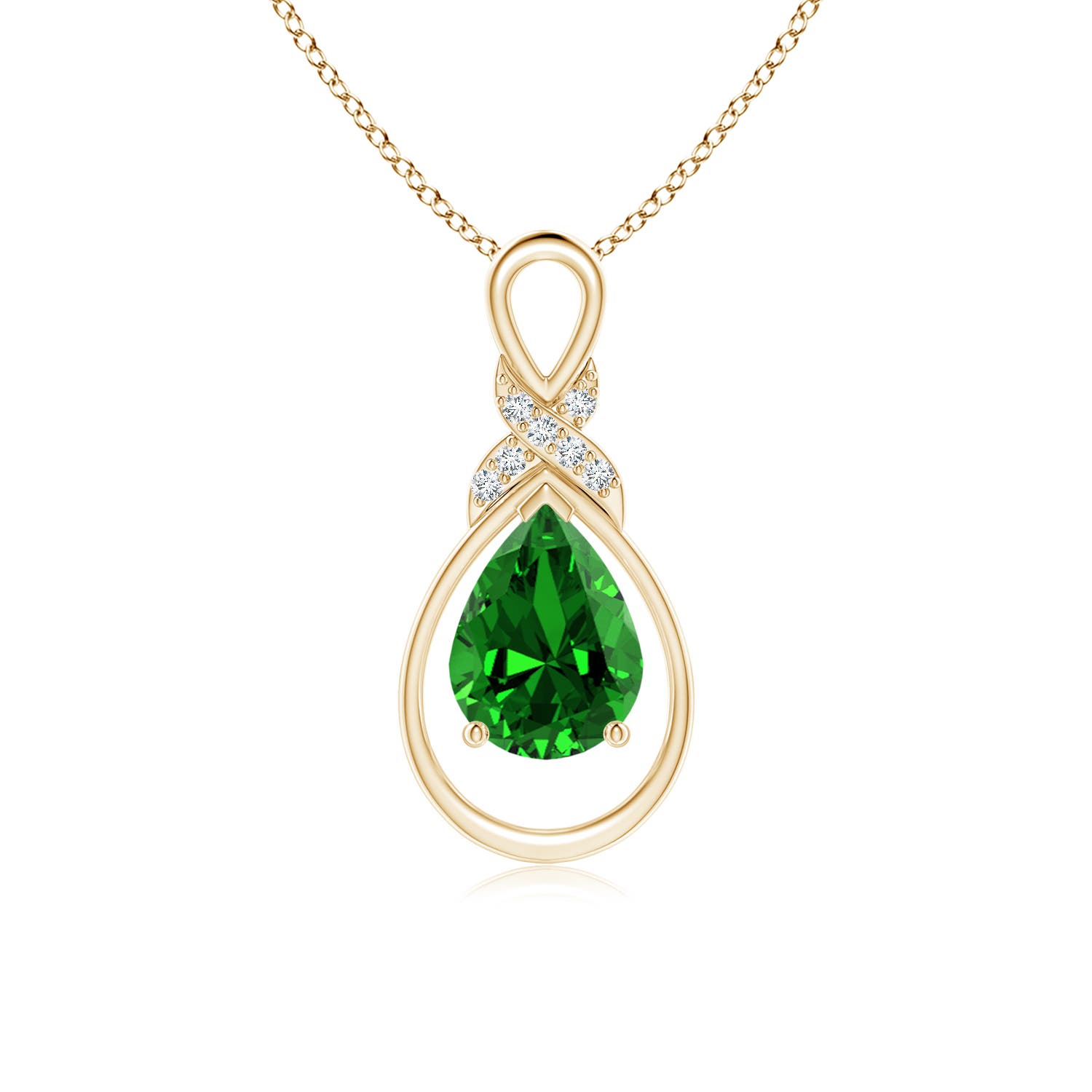 Premium - Lab-Grown Emerald / 0.99 CT / 14 KT Yellow Gold