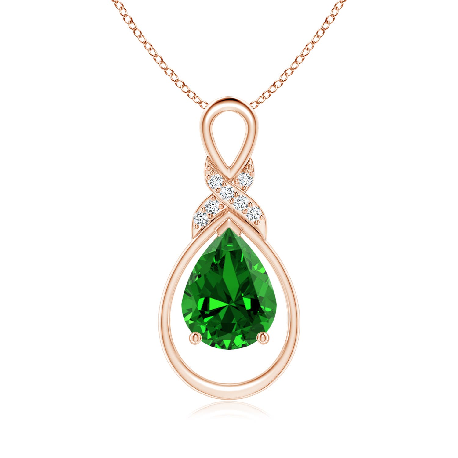 Premium - Lab-Grown Emerald / 1.54 CT / 14 KT Rose Gold