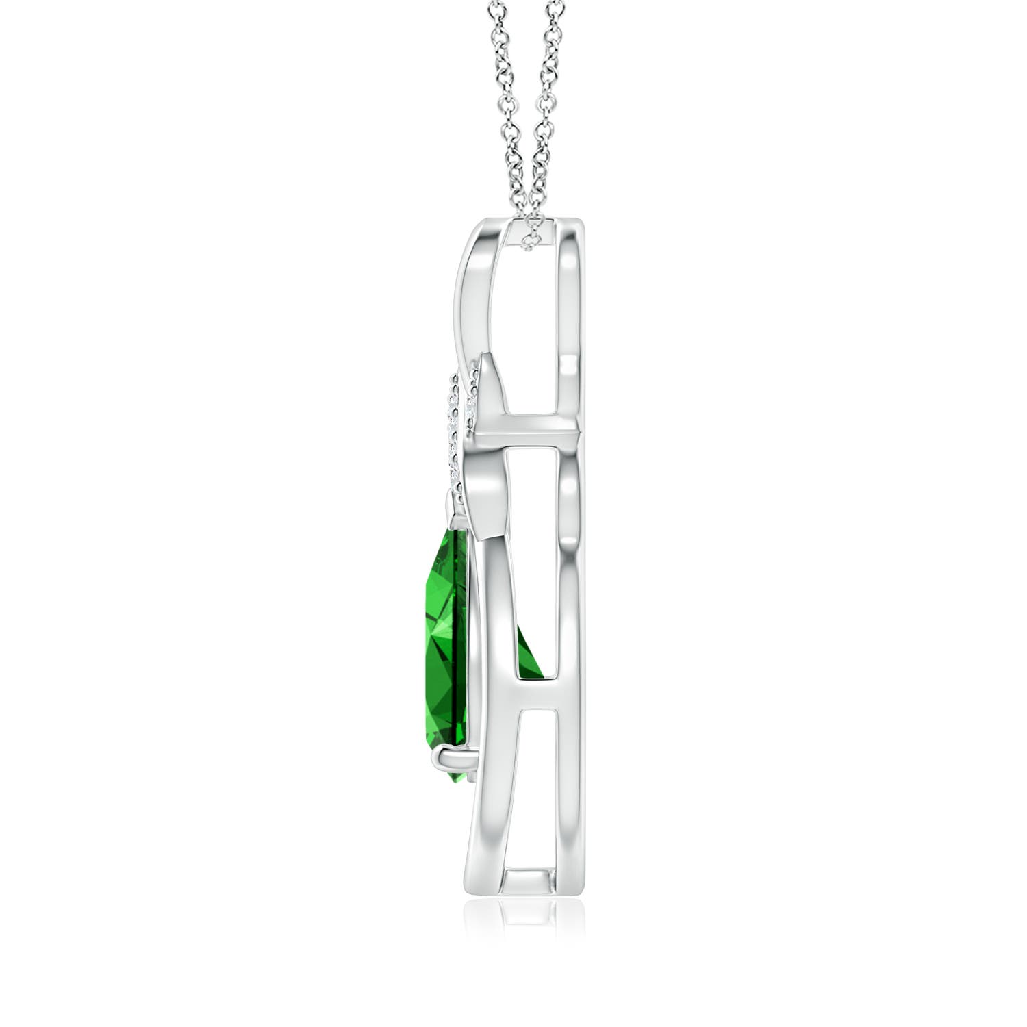 Premium - Lab-Grown Emerald / 1.54 CT / 14 KT White Gold