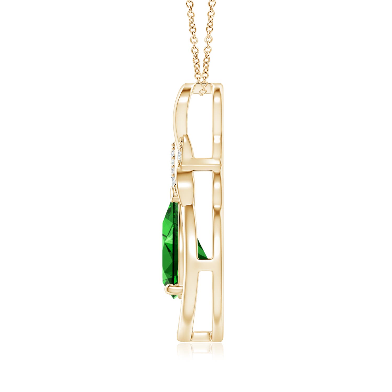 Premium - Lab-Grown Emerald / 1.54 CT / 14 KT Yellow Gold