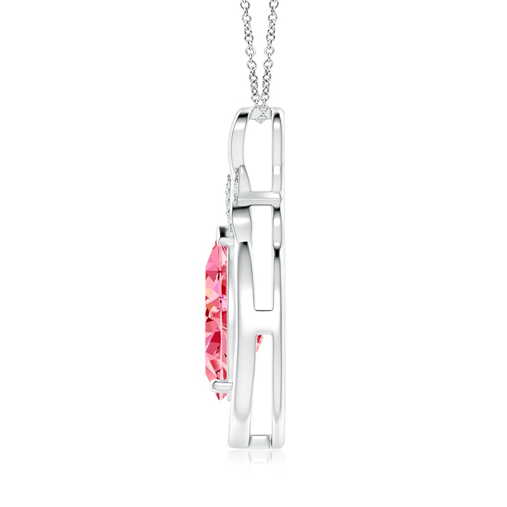 12x8mm Labgrown Lab-Grown Fancy Intense Pink Diamond Infinity Pendant with 'X' Motif in White Gold - side 199