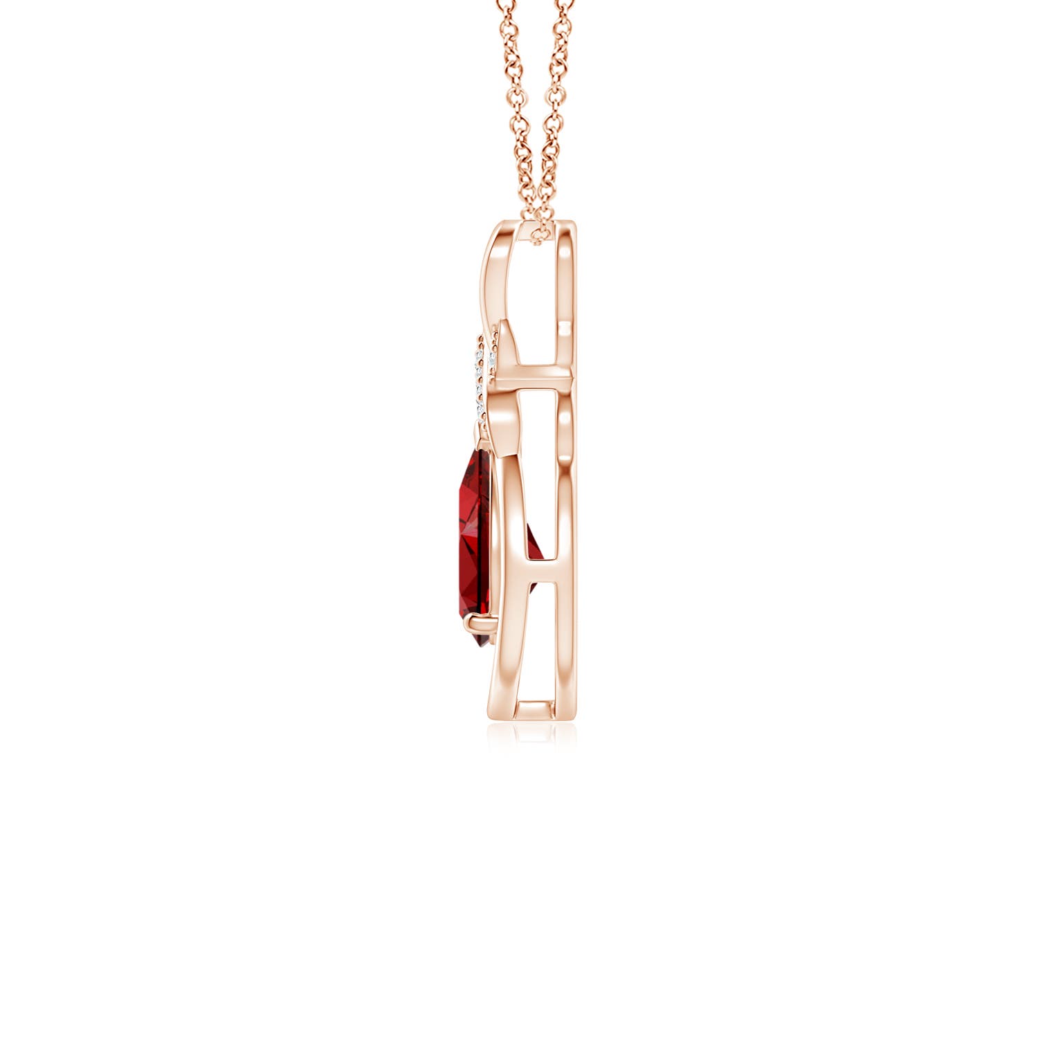 Premium - Lab-Grown Ruby / 0.82 CT / 14 KT Rose Gold