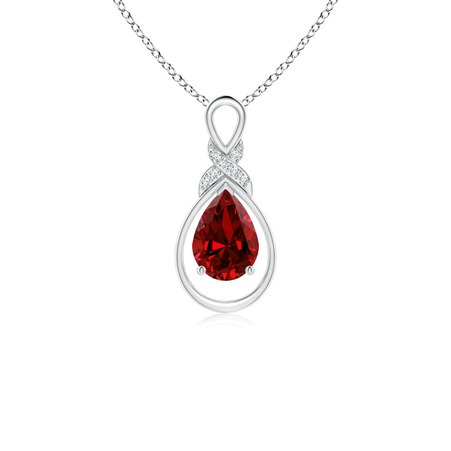 Premium - Lab-Grown Ruby / 0.82 CT / 14 KT White Gold