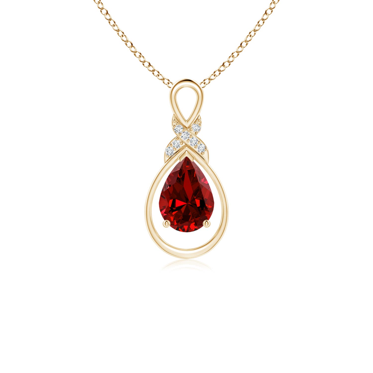 Premium - Lab-Grown Ruby / 0.82 CT / 14 KT Yellow Gold