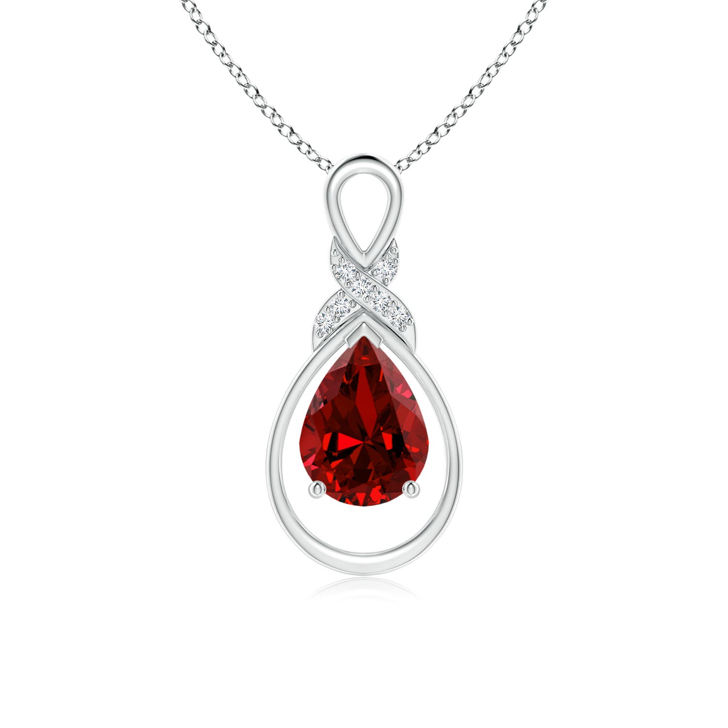 Premium - Lab-Grown Ruby / 1.19 CT / 14 KT White Gold