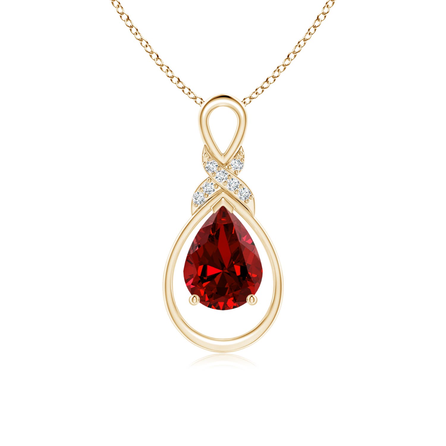 Premium - Lab-Grown Ruby / 1.19 CT / 14 KT Yellow Gold