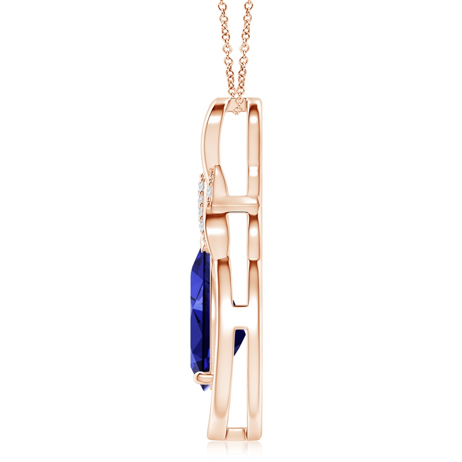 14x10mm Labgrown Lab-Grown Sapphire Infinity Pendant with Diamond 'X' Motif in Rose Gold side 199