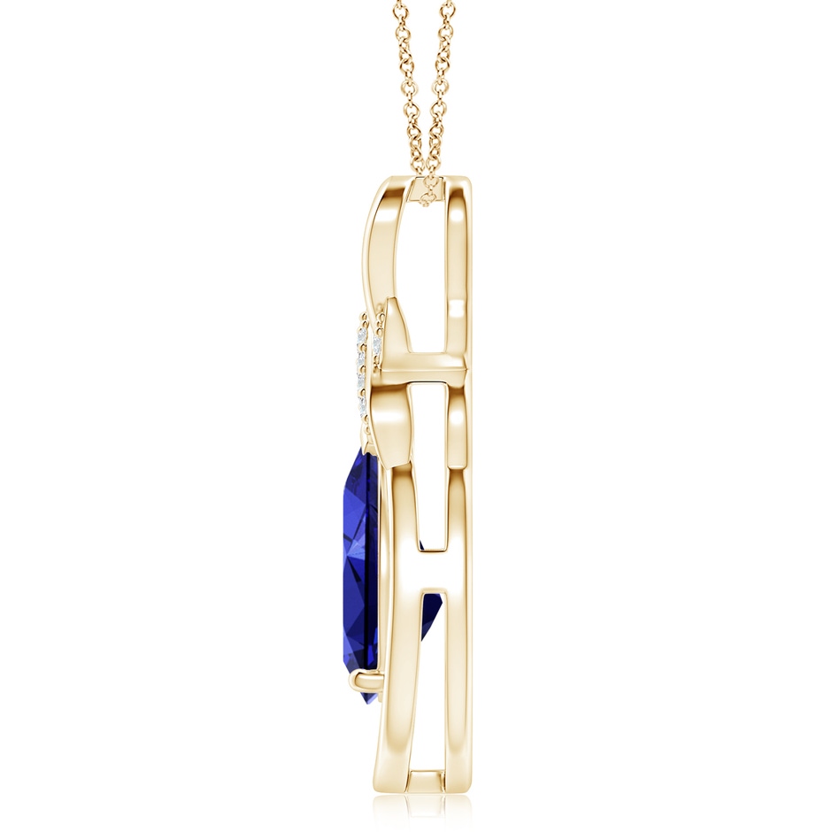 14x10mm Labgrown Lab-Grown Sapphire Infinity Pendant with Diamond 'X' Motif in Yellow Gold side 199