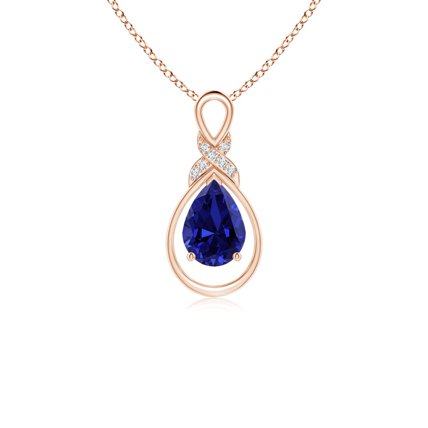 Premium - Lab-Grown Blue Sapphire / 0.77 CT / 14 KT Rose Gold