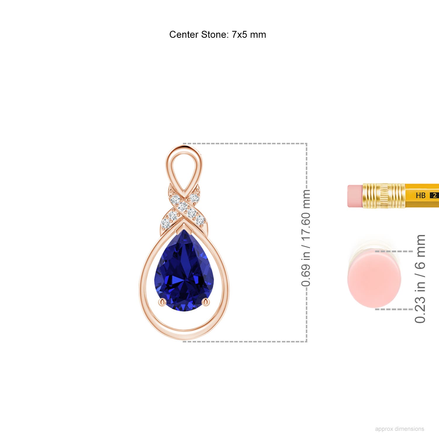 Premium - Lab-Grown Blue Sapphire / 0.77 CT / 14 KT Rose Gold