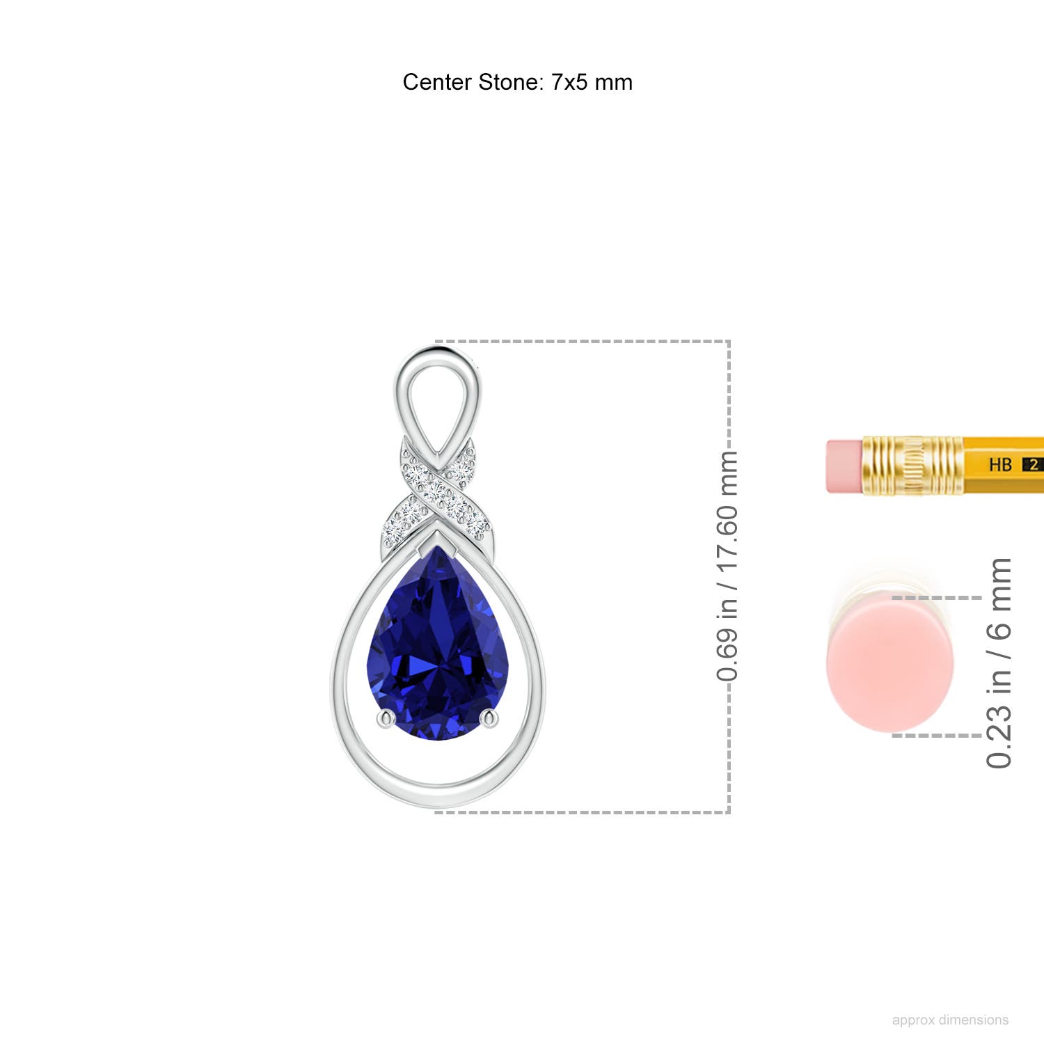 Premium - Lab-Grown Blue Sapphire / 0.77 CT / 14 KT White Gold