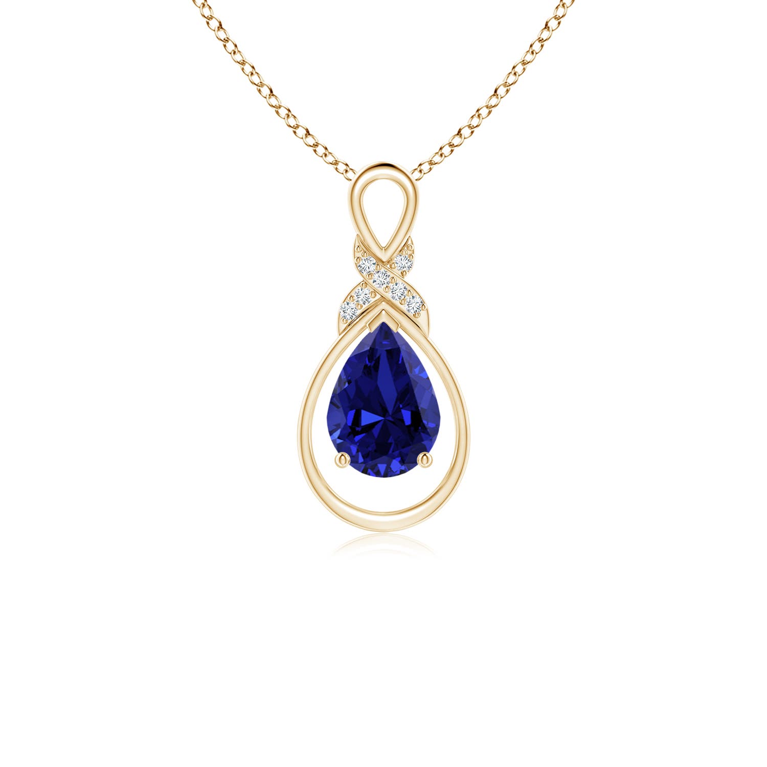 Premium - Lab-Grown Blue Sapphire / 0.77 CT / 14 KT Yellow Gold