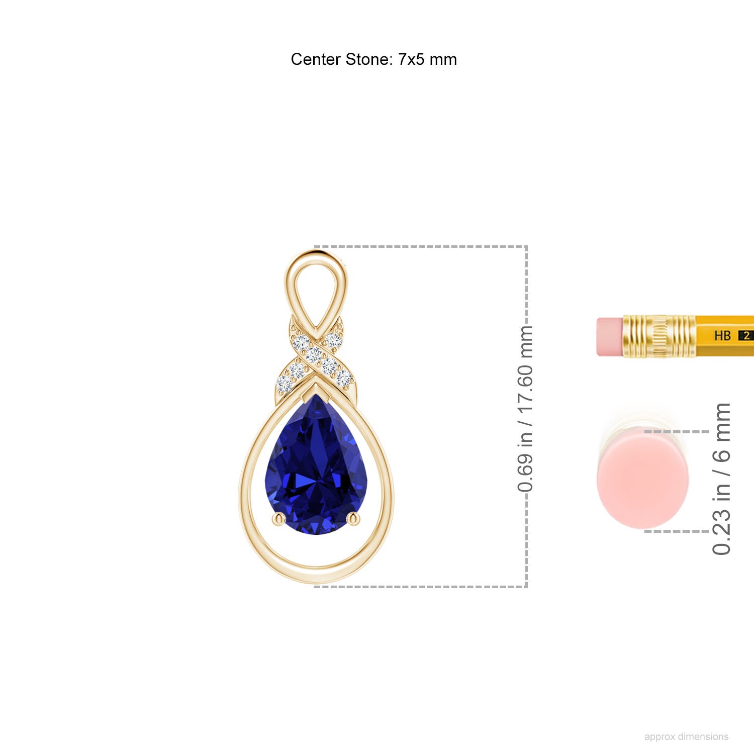 Premium - Lab-Grown Blue Sapphire / 0.77 CT / 14 KT Yellow Gold