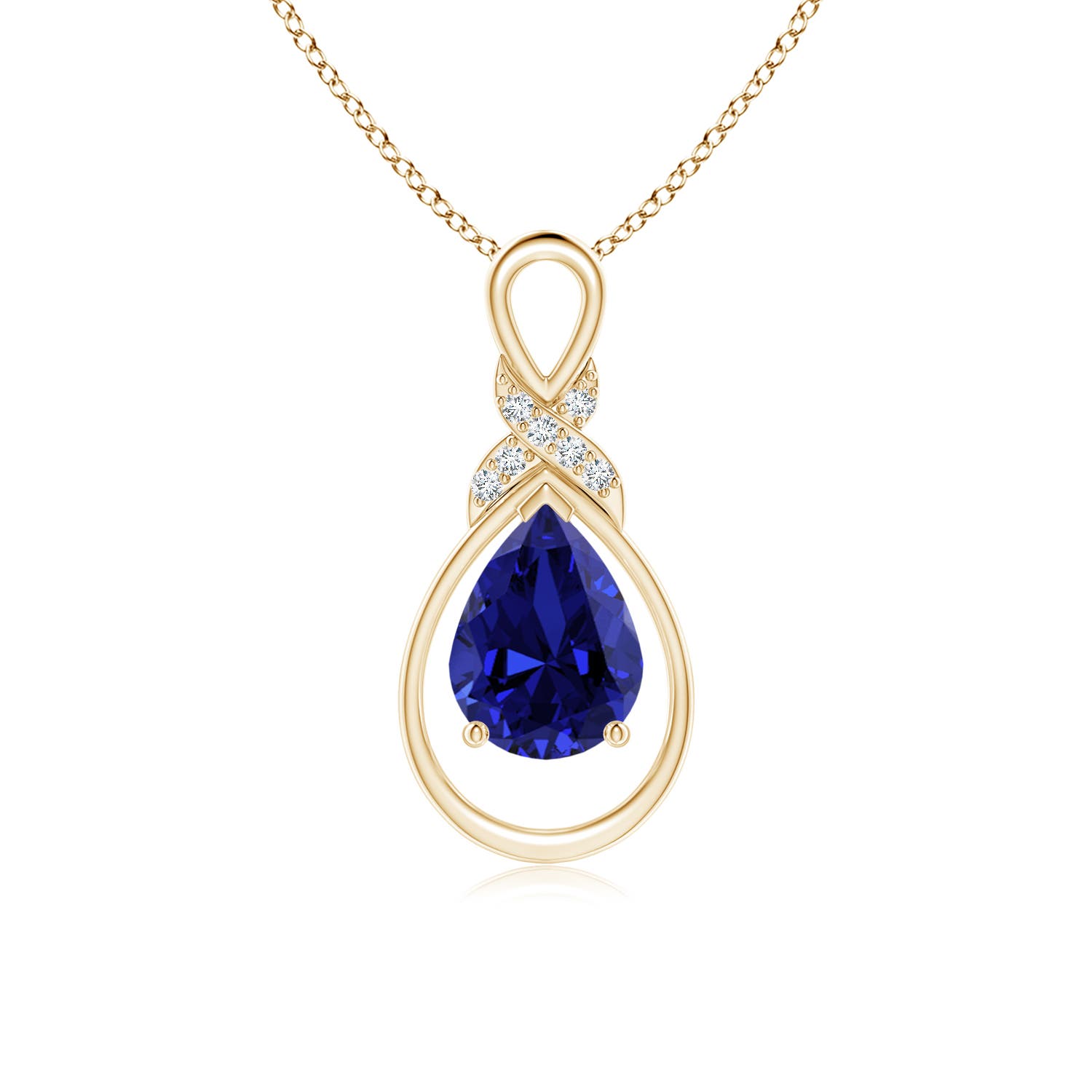 Premium - Lab-Grown Blue Sapphire / 1.19 CT / 14 KT Yellow Gold