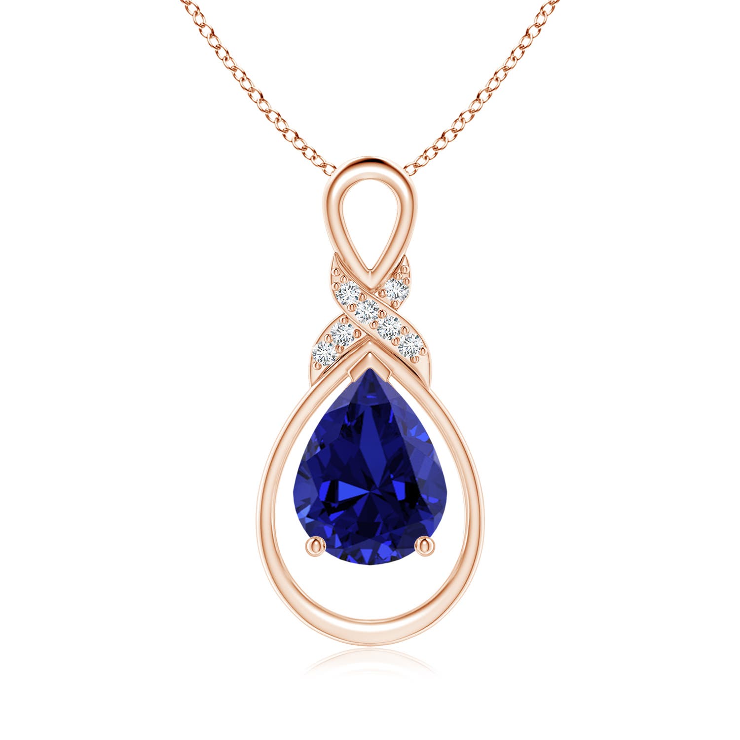 Premium - Lab-Grown Blue Sapphire / 1.79 CT / 14 KT Rose Gold